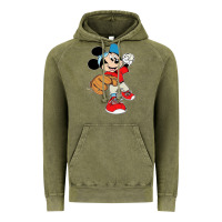 Vintage Olive micky-playing-baseball-cartoon-illustration-- Vintage Hoodie - PixelFlow