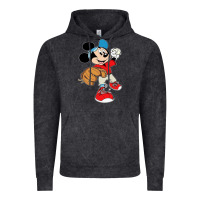 Vintage Black micky-playing-baseball-cartoon-illustration-- Vintage Hoodie - PixelFlow