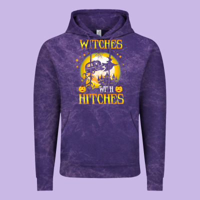 Witches With Hitches Funny Halloween Costume Gift Vintage Hoodie Designed By Pixelflow