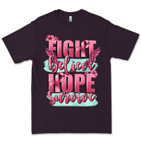Plum fight believe hope survive cancer awareness Premium Tee - FaDigitalArtStudio