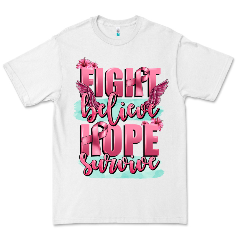Fight Believe Hope Survive Cancer Awareness Premium Tee by FaDigitalArtStudio | Teevron