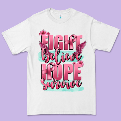 Fight Believe Hope Survive Cancer Awareness Premium Tee Designed By Fadigitalartstudio
