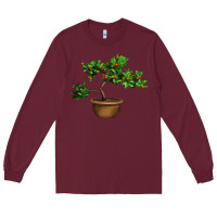 Burgundy Guava Tree Bonsai Illustrations Long Sleeve Tee - LillyAllenDesigns
