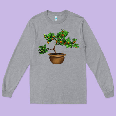 Guava Tree Bonsai Illustrations Long Sleeve Tee Designed By Lillyallendesigns