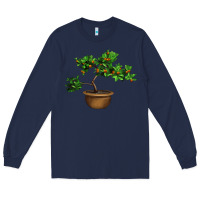 Navy Guava Tree Bonsai Illustrations Long Sleeve Tee - LillyAllenDesigns