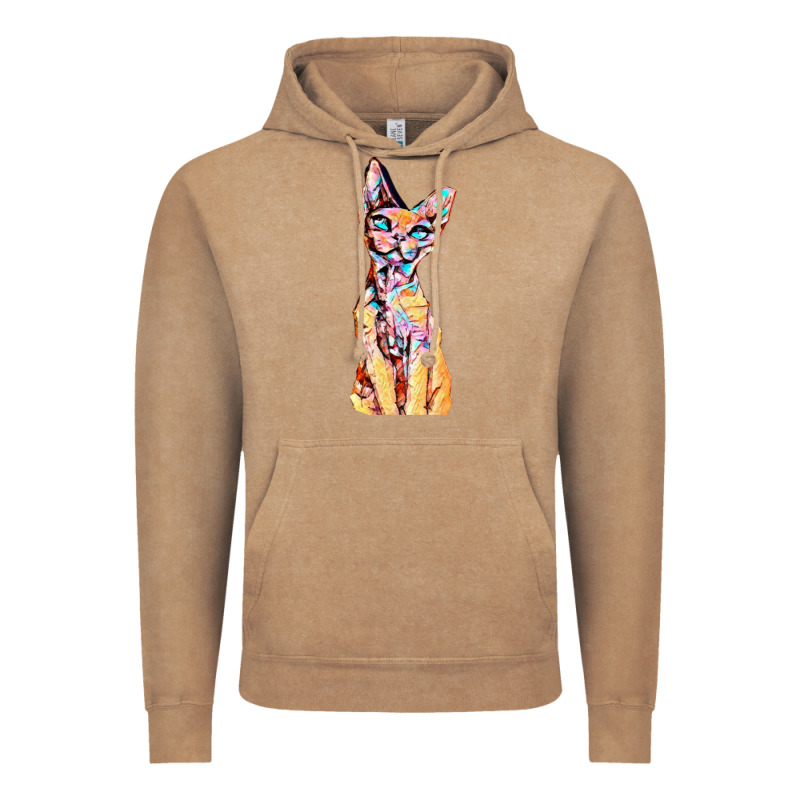 Colorful Cat Vintage Hoodie by PixelFlow | Teevron
