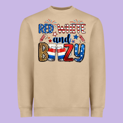 Red White And Boozy Heavyweight Sweatshirt Designed By Ranaportraitstore