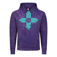 Cloud Purple New Mexico Zia Sun in Turquoise Blue Vintage Hoodie - PixelFlow