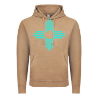 Vintage Coffee New Mexico Zia Sun in Turquoise Blue Vintage Hoodie - PixelFlow