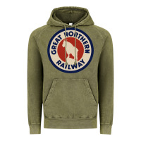Vintage Olive Great Northern Railroad Vintage Hoodie - SnappyArt