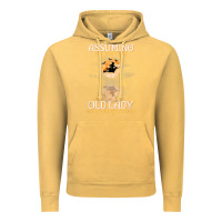 Vintage Mustard assuming i'm just an old lady was your first mistake witch Vintage Hoodie - SnappyArt