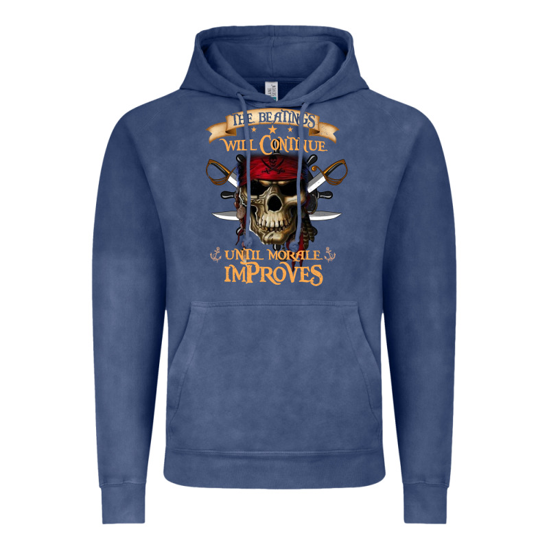 Pirate The Beatings Will Continue Until Morale Improves Vintage Hoodie by SnappyArt | Teevron