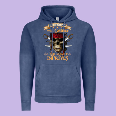 Pirate The Beatings Will Continue Until Morale Improves Vintage Hoodie Designed By Snappyart