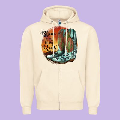 Blame It All On My Roots Zipper Hoodie Designed By Jahusdesignshop