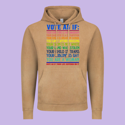 Vote As If Your Life Depends On It Human Rights Vintage Hoodie Designed By Snappyart