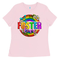 Bubblegum Pink Foster Love Pride Lgbtq Ladies Tee - BundleAndBundleShop