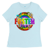 Baby Blue Foster Love Pride Lgbtq Ladies Tee - BundleAndBundleShop