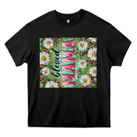 Black Blessed mama with daisy and leopard Heavy Core Tee - RanaPortraitStore