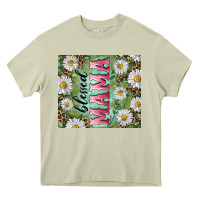 Mossy Blessed mama with daisy and leopard Heavy Core Tee - RanaPortraitStore