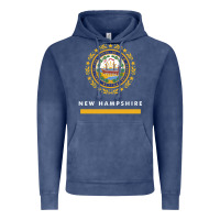 Vintage Denim new hampshire state flag new Vintage Hoodie - SnappyArt