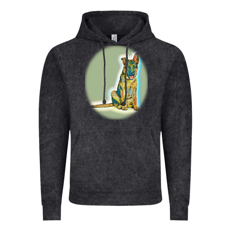 German Shepherd Isolated On Whot. Vintage Hoodie by SnappyArt | Teevron
