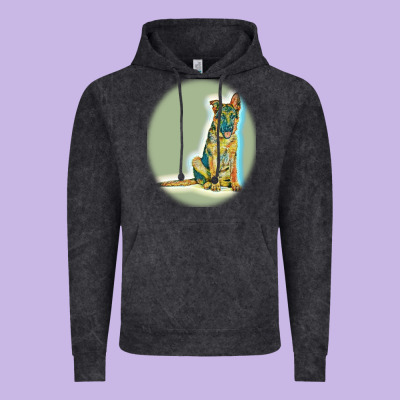 German Shepherd Isolated On Whot. Vintage Hoodie Designed By Snappyart