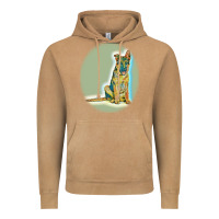 Vintage Camel German Shepherd isolated on whot. Vintage Hoodie - SnappyArt