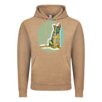 Vintage Coffee German Shepherd isolated on whot. Vintage Hoodie - SnappyArt