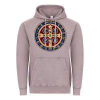 Vintage Zinc Saint Benedict Medal 1 Vintage Hoodie - SnappyArt