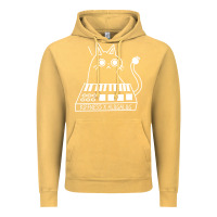 Vintage Mustard The KIFFNESS X ALUGALUG white cat Classic Vintage Hoodie - SnappyArt