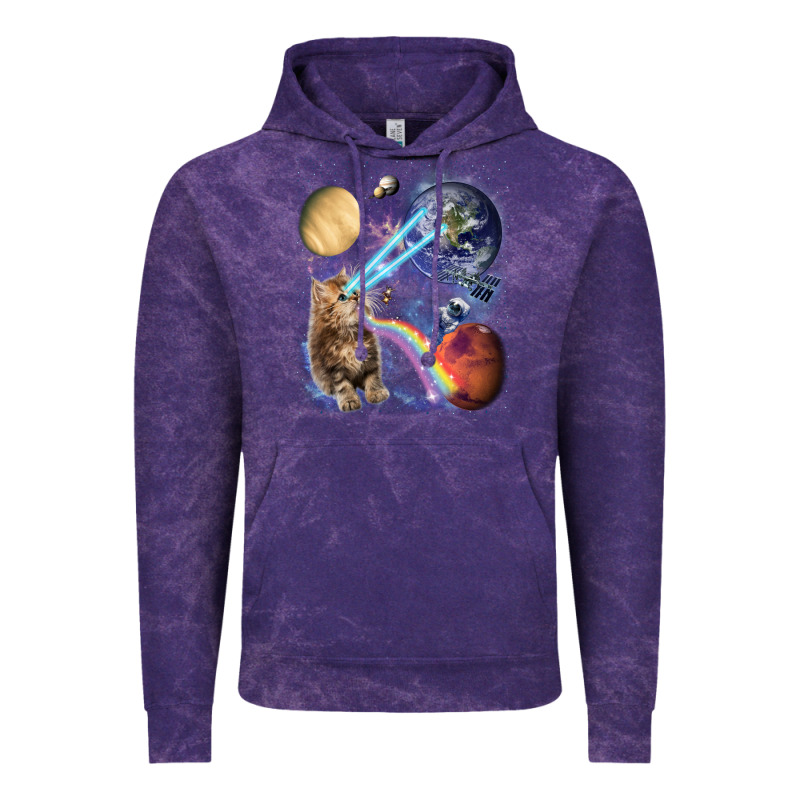 Fluffy Kitten Shoot Laser Rainbow Space Galaxy, Cat Gifts Vintage Hoodie by SnappyArt | Teevron