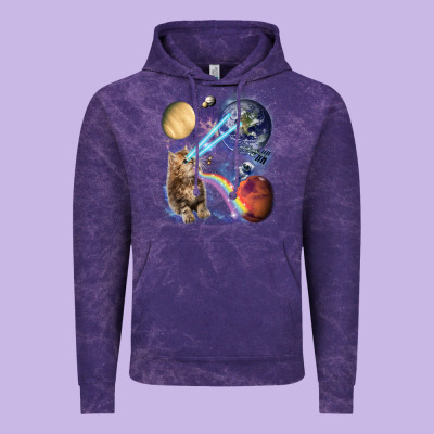 Fluffy Kitten Shoot Laser Rainbow Space Galaxy, Cat Gifts Vintage Hoodie Designed By Snappyart