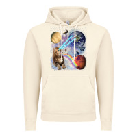 Vintage Artic Fluffy Kitten Shoot Laser Rainbow Space Galaxy, Cat Gifts Vintage Hoodie - SnappyArt