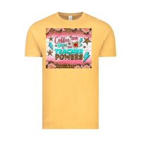 Vintage Mustard coffee gives me teacher powers tumbler Vintage Tee - BundleAndBundleShop