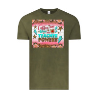 Vintage Olive coffee gives me teacher powers tumbler Vintage Tee - BundleAndBundleShop