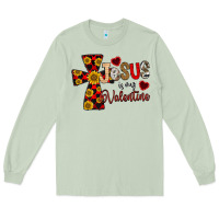 Matcha Jesus is My Valentine Cross Long Sleeve Tee - CowhideDigitalArt