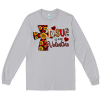 Moon Dust Jesus is My Valentine Cross Long Sleeve Tee - CowhideDigitalArt