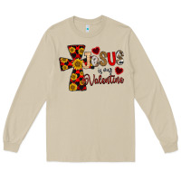 Mushroom Jesus is My Valentine Cross Long Sleeve Tee - CowhideDigitalArt