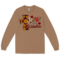 Toasted Coconut Jesus is My Valentine Cross Long Sleeve Tee - CowhideDigitalArt