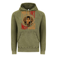 Vintage Olive make art not war symbol Vintage Hoodie - FloraArt