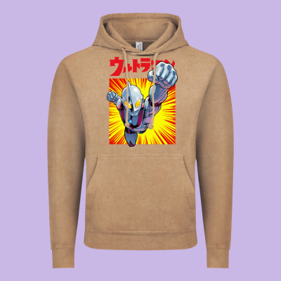 Ultraman Exclusive Yellow Vintage Hoodie Designed By Floraart