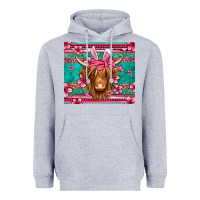 Heather Grey easter longhaired cow Heavyweight Hoodie - Jasminsmagicworld