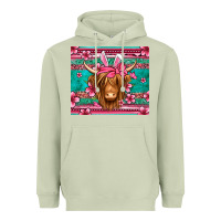 Matcha easter longhaired cow Heavyweight Hoodie - Jasminsmagicworld