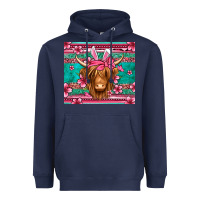 Navy easter longhaired cow Heavyweight Hoodie - Jasminsmagicworld