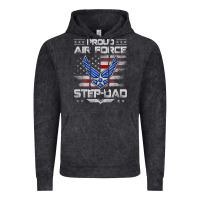 Vintage Black proud air force step dad veteran vintage flag veterans day t shirt Vintage Hoodie - FloraArt