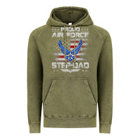 Vintage Olive proud air force step dad veteran vintage flag veterans day t shirt Vintage Hoodie - FloraArt