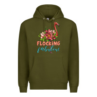 Army Green flamingo flocking fabulous Premium Hoodie - Artiststas