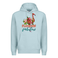 Blue Mist flamingo flocking fabulous Premium Hoodie - Artiststas