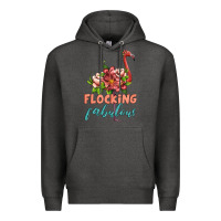 Charcoal Heather flamingo flocking fabulous Premium Hoodie - Artiststas