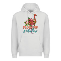 Dove Grey flamingo flocking fabulous Premium Hoodie - Artiststas